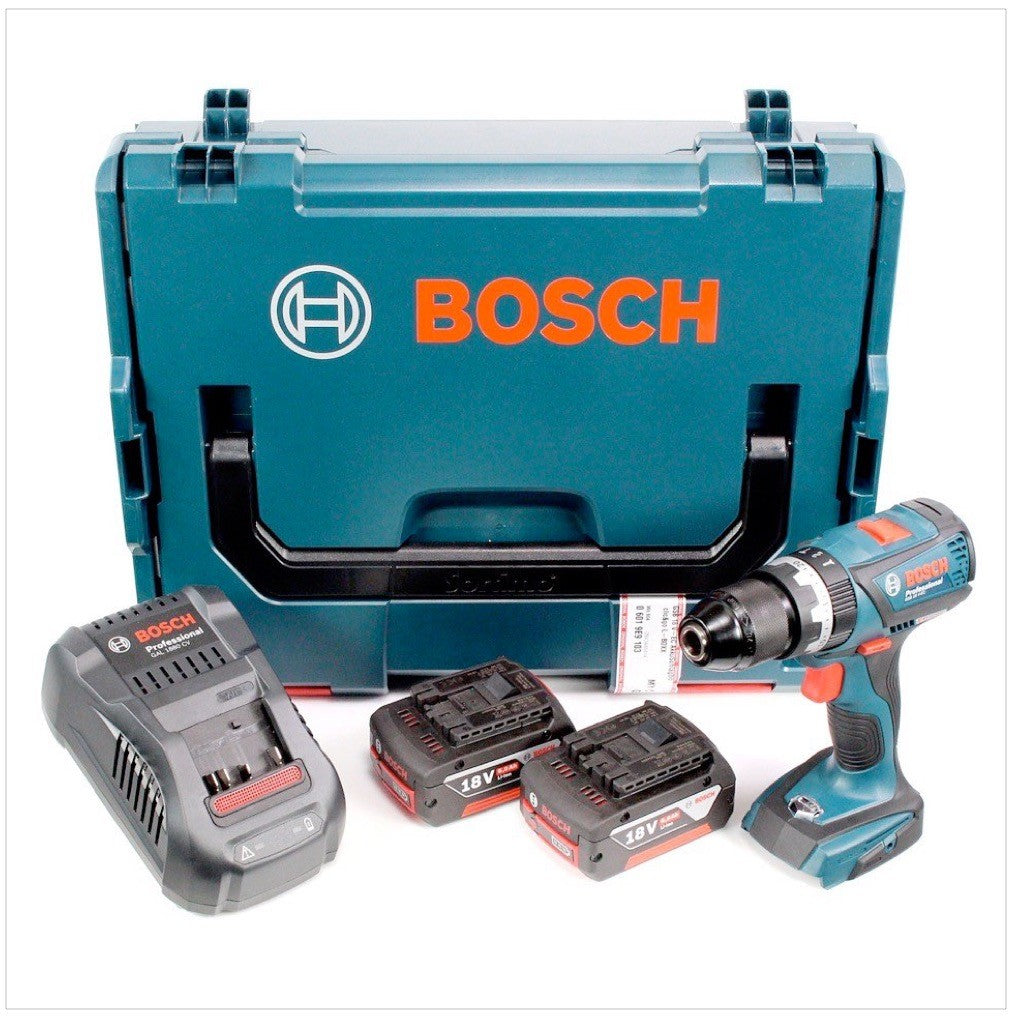 Bosch GSB 18 V-EC Akku Schlagbohrschrauber 2016 neue Version Metallbohrfutter + 2x 6 Ah Akku + Lader in L-Boxx + Bosch 7 tlg. Mehrzweckbohrer-Set CYL-9 Multicontruction - Toolbrothers