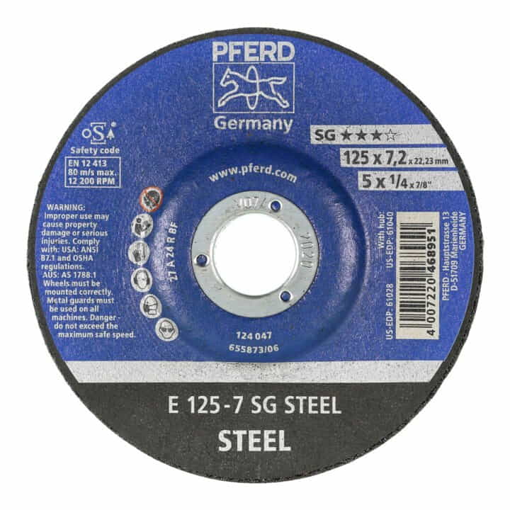 Disque abrasif PFERD SG STEEL D125xS7,2mm (4000842705)