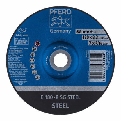 Disque abrasif PFERD SG STEEL D180xS8,3mm (4000842051)