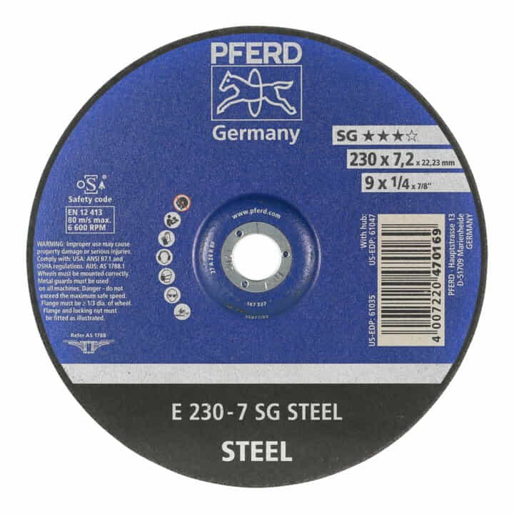 Disque abrasif PFERD SG STEEL D230xS7,2mm (4000842715)