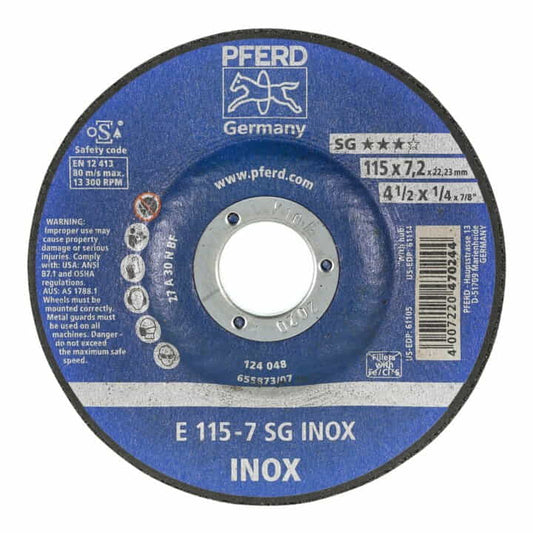 Disque abrasif PFERD SG INOX D125xS7,2mm (4000842717)