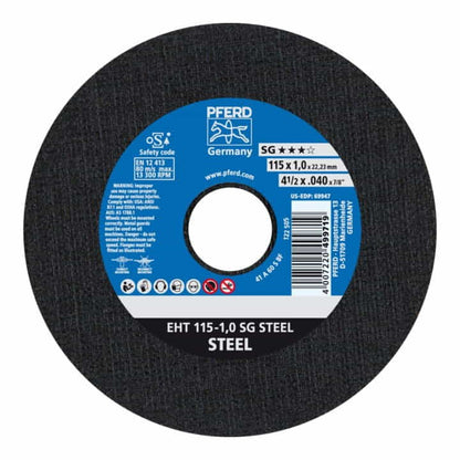 Disque à tronçonner PFERD SG STEEL D115x1mm droit (4000841250)