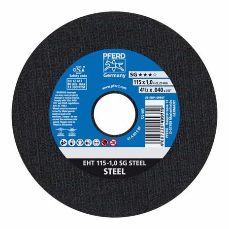 Disque à tronçonner PFERD SG STEEL D115x1mm droit (4000841250)