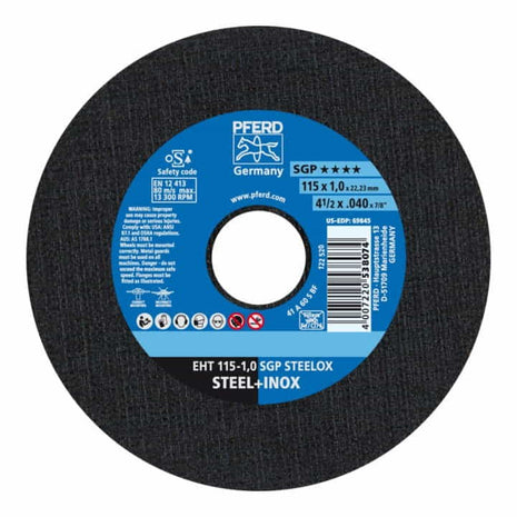 Disque à tronçonner PFERD SGP STEELOX D115x1mm droit (4000843067)