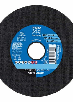 Disque à tronçonner PFERD SGP STEELOX D125x1mm droit (4000843068)