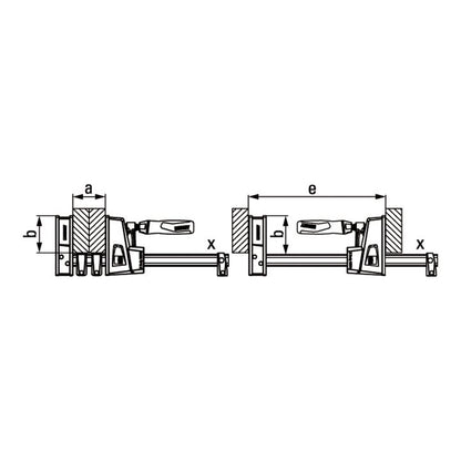 Pince de corps BESSEY KRE60-2K portée 600 mm projection 95 mm (4000831487)