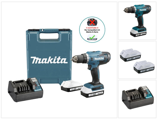 Makita DF 488 D002 perceuse-visseuse sans fil 18 V 42 Nm série G + 2x batteries 1,5 Ah + chargeur + mallette