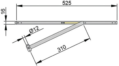 ATHMER limiteur d'ouverture de porte Porti pour vantail largeur 720-1110 mm (3327001073)