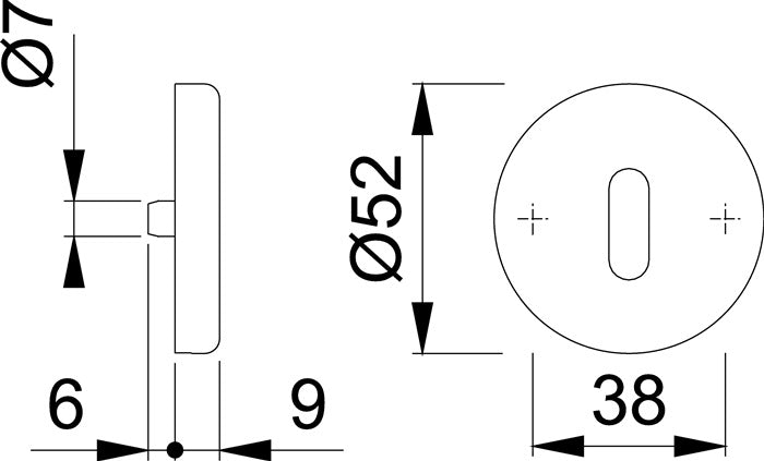 HOPPE Schlüsselrosetten-Paar 42KVS Aluminium F1 ( 3000252112 )