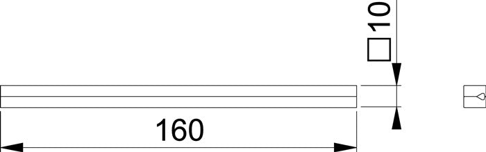 HOPPE Goupille carrée profilée Goupille carrée 10 x 160 mm (3311003018)