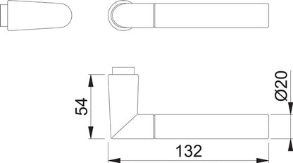 HOPPE Türdrückerlochteil Lecce 1405 Aluminium F49/F9-2 stahlfarben matt ( 3000209777 )