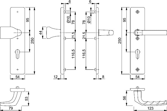 HOPPE kit de protection Birmingham 78G/2221A/2440/1117 aluminium F1 (3000220073)