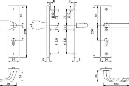 HOPPE kit de protection Birmingham 78G/2221A/2440/1117 aluminium F1 (3000220073)