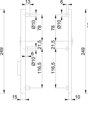 HOPPE Langschildpaar E3332ZA/3310 matt F69 ( 3000209805 )