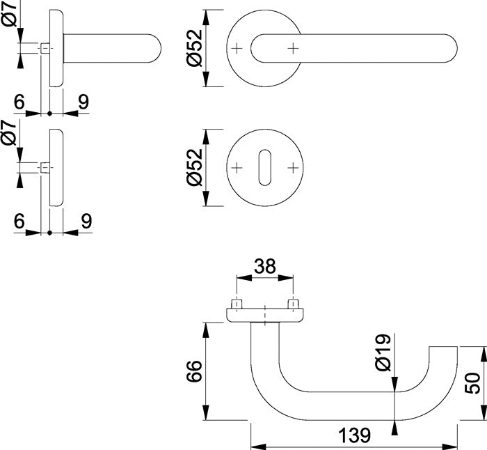 HOPPE Rosettengarnitur Baden E1388Z/17KV/17KVS Edelstahl F69 ( 3000220000 )