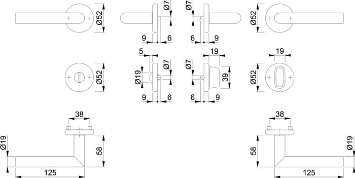 Jeu de rosaces HOPPE Utrecht E1444Z/17KV/17KVS acier inoxydable F69 (3000220005)