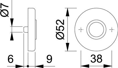 HOPPE poignée rosace paire 42KV aluminium F1 (3000252574)