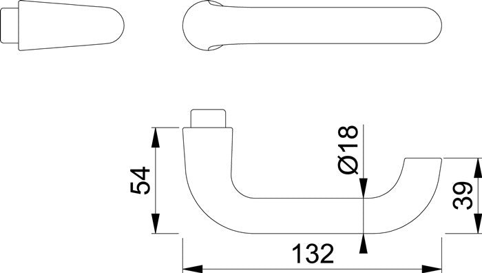 HOPPE Türdrückerpaar Paris 138L Aluminium F1 ( 3000252102 )