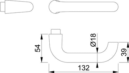 HOPPE Türdrückerpaar Paris 138L Aluminium F1 ( 3000252102 )