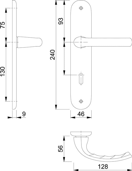 HOPPE Langschildgarnitur Tôkyô 1710/273P Aluminium F1 ( 3000252576 )