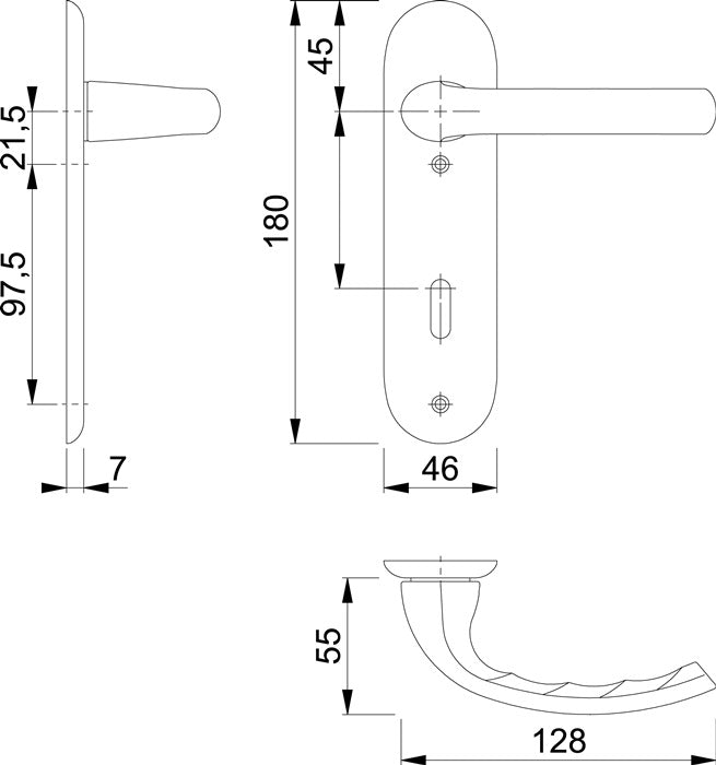 HOPPE Kurzschildgarnitur Tôkyô 1710/273KP Aluminium F1 ( 3000252570 )