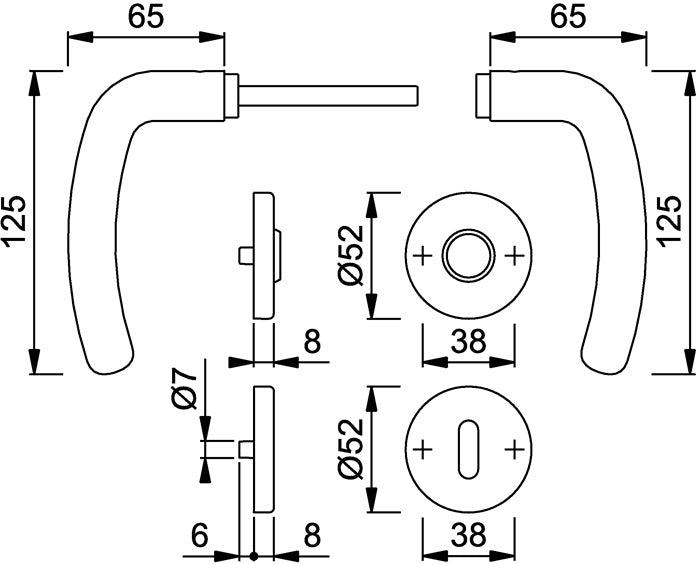 HOPPE Rosettengarnitur Denver E1310Z/42KV/42KVS Edelstahl F69 ( 3000252632 )