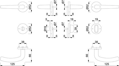 HOPPE jeu de rosaces Denver E1310Z/42KV/42KVS acier inoxydable F69 (3000252655)