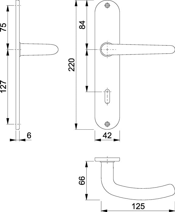 HOPPE Langschildgarnitur Denver E1310Z/302 Edelstahl F69 ( 3000252626 )