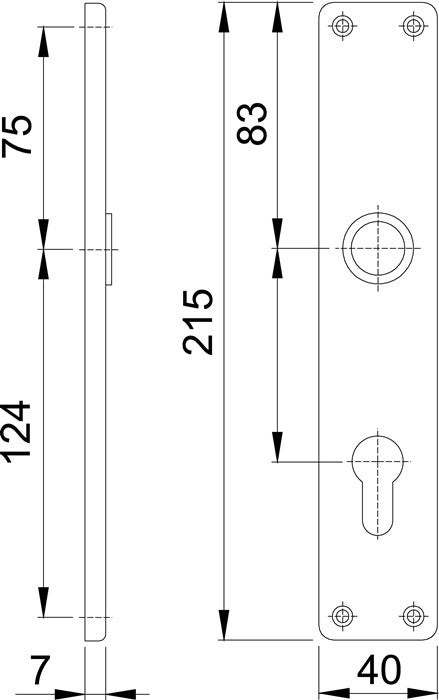 HOPPE paire de boucliers longs 202SP F2 / couleur maillechort F2 ( 3000252127 )