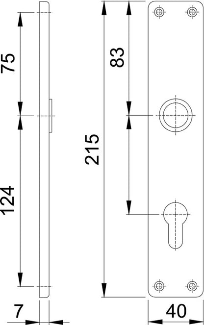 HOPPE paire de boucliers longs 202SP F2 / couleur maillechort F2 ( 3000252127 )