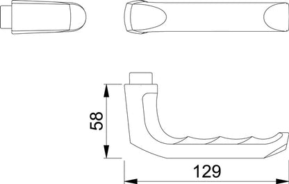 HOPPE Türdrückerlochteil London 113H Aluminium F2 / neusilberfarbig ( 3000252151 )