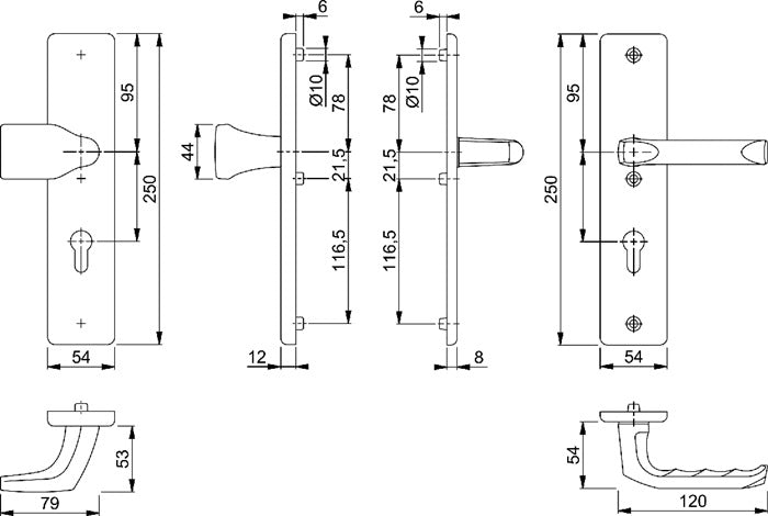 HOPPE Schutzgarnitur London 78G/2221A/2440/113 Aluminium F4 ( 3000220069 )