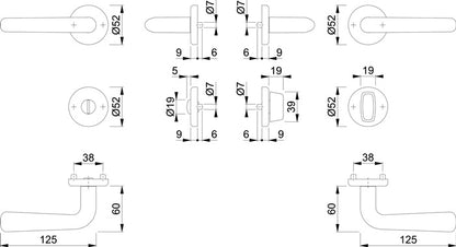 HOPPE Rosettengarnitur Helsingborg E1730Z/17KV/17KVS Edelstahl F69 ( 3000252053 )