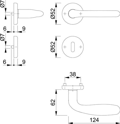 HOPPE Rosettengarnitur Cardiff E1850Z/17KV/17KVS Edelstahl F69 ( 3000252227 )