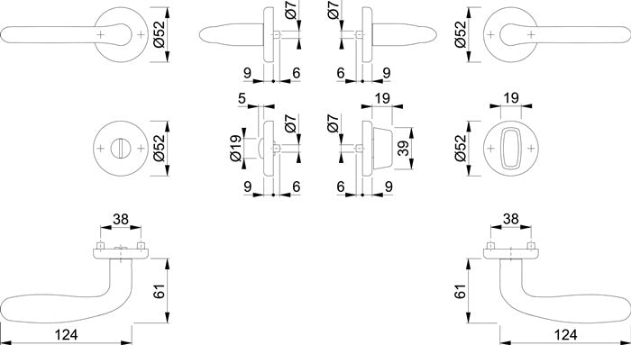 HOPPE Rosettengarnitur Cardiff E1850Z/17KV/17KVS Edelstahl F69 ( 3000252033 )