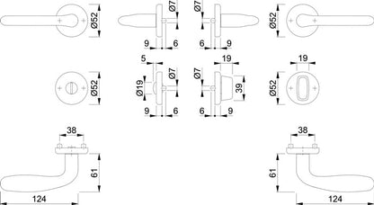 HOPPE Rosettengarnitur Cardiff E1850Z/17KV/17KVS Edelstahl F69 ( 3000252033 )