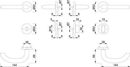 HOPPE Rosettengarnitur Marseille E1138Z/42KV/42KVS Edelstahl F69 ( 3000252283 )