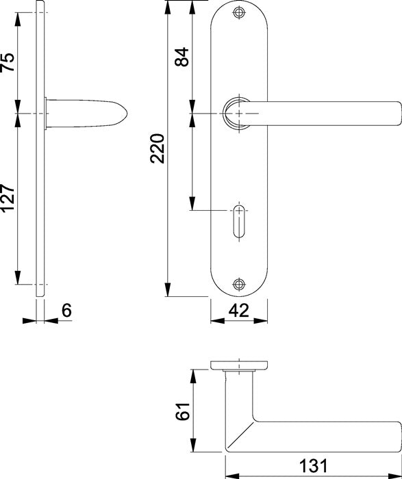 HOPPE jeu de boucliers longs Stockholm E1140Z/302 acier inoxydable F69 (3000252141)