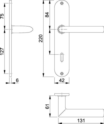 HOPPE jeu de boucliers longs Stockholm E1140Z/302 acier inoxydable F69 (3000252141)