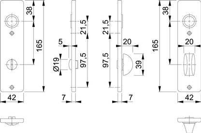 HOPPE Kurzschildpaar 202KP Aluminium F1 ( 3000252021 )