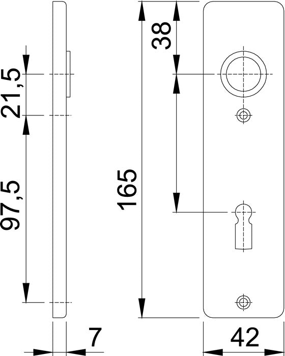 HOPPE Kurzschildpaar 202KP Aluminium F2 ( 3000252131 )