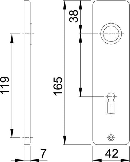 HOPPE Kurzschildpaar 202KP/AP Aluminium F1 ( 3000252146 )