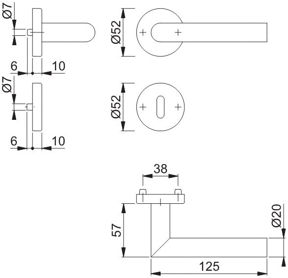 HOPPE Rosettengarnitur Amsterdam E1400/42H/42HKVS Edelstahl F69 ( 3000203114 )