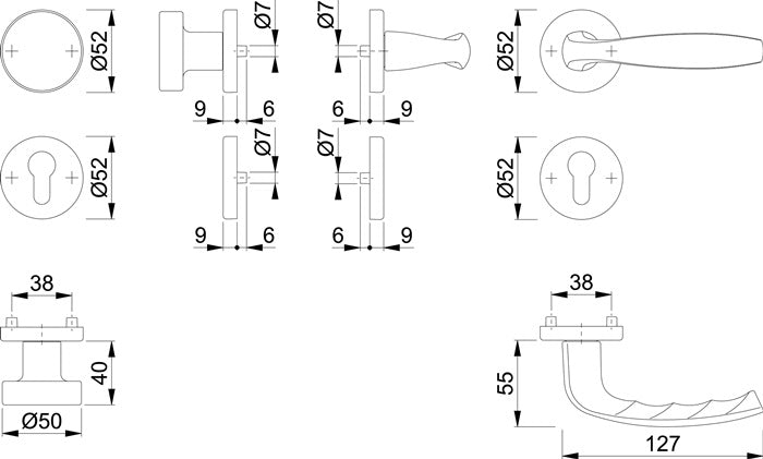 HOPPE Rosettengarnitur New York 58/42KV/42KVS/1810 Aluminium F1 ( 3000203561 )