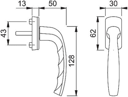 HOPPE Fenstergriff New York 0810/U10 Aluminium F9016 / verkehrsweiß ( 3000203599 )