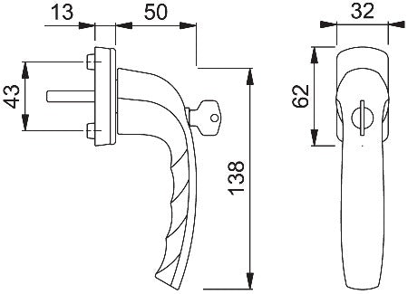 HOPPE Fenstergriff New York 0810SVS/U10 Aluminium F9016 / verkehrsweiß ( 3000203585 )