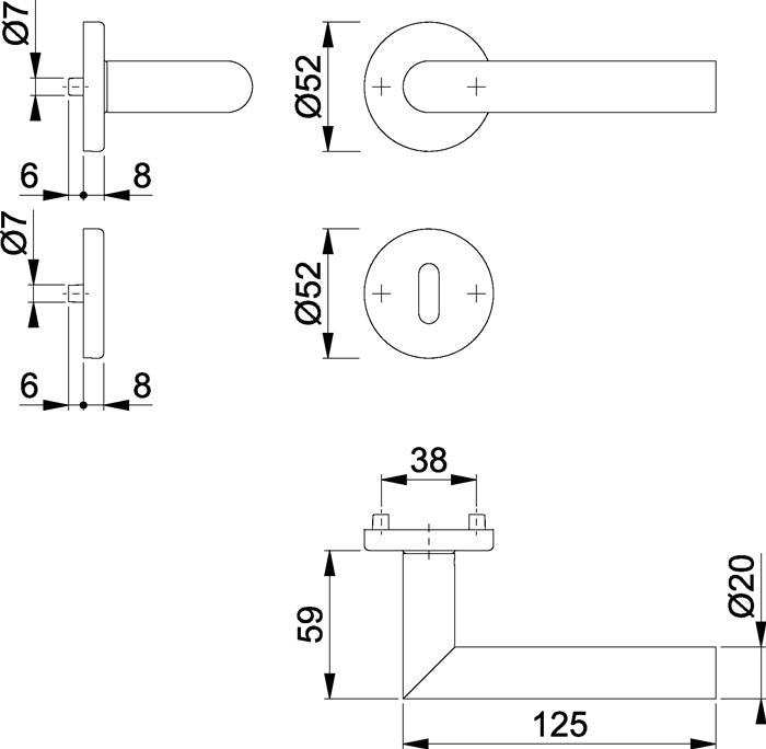 HOPPE Rosettengarnitur Amsterdam E1400Z/42KV/42KVS Edelstahl F69 ( 3000203000 )