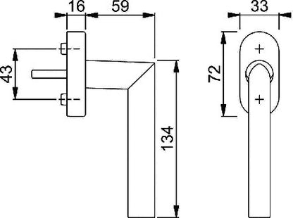 HOPPE Fenstergriff Stockholm 0140/US956 Aluminium F1 / naturfarbig ( 3000203991 )