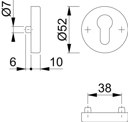 HOPPE Schlüsselrosette E42HS Edelstahl F69 ( 3000203540 )