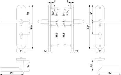 HOPPE kit de protection Stockholm 1140/3331/3410 aluminium F1 (3000209127)